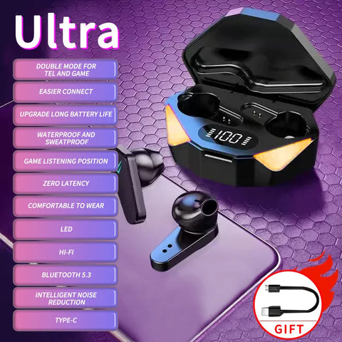 2025 NEW TWS Earphones Bluetooth Wireless Gamer Headphones